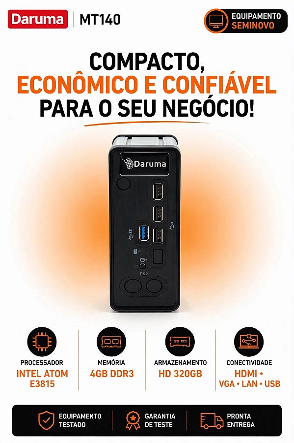 Micro PC Desktop Think Daruma MT 140 Intel Atom E3815 4GB 320GB