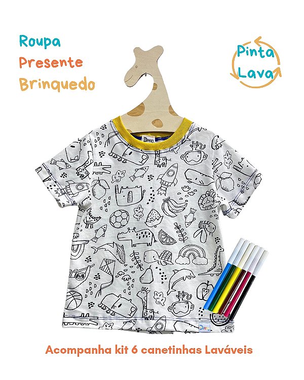 Camiseta Dpano para Pintar Gibi