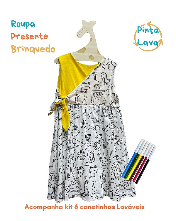Vestido Dpano para Pintar Gibi Sol