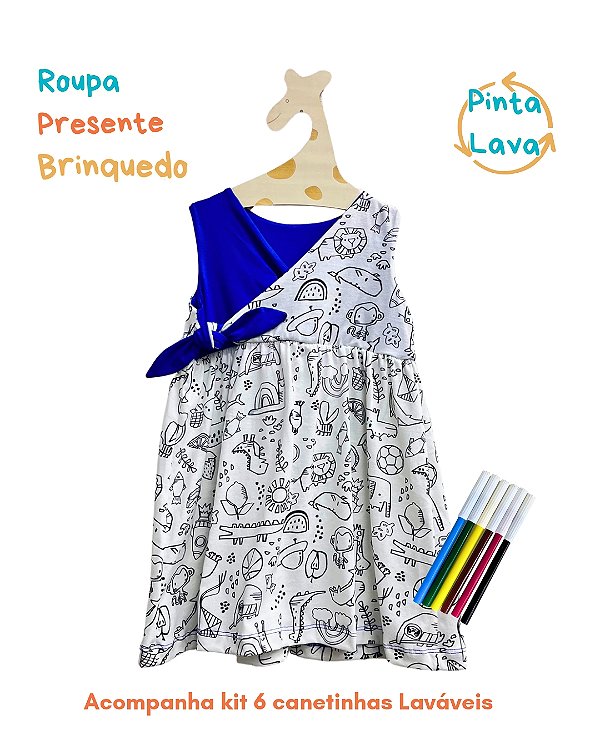 Vestido Dpano para Pintar Gibi Núvem