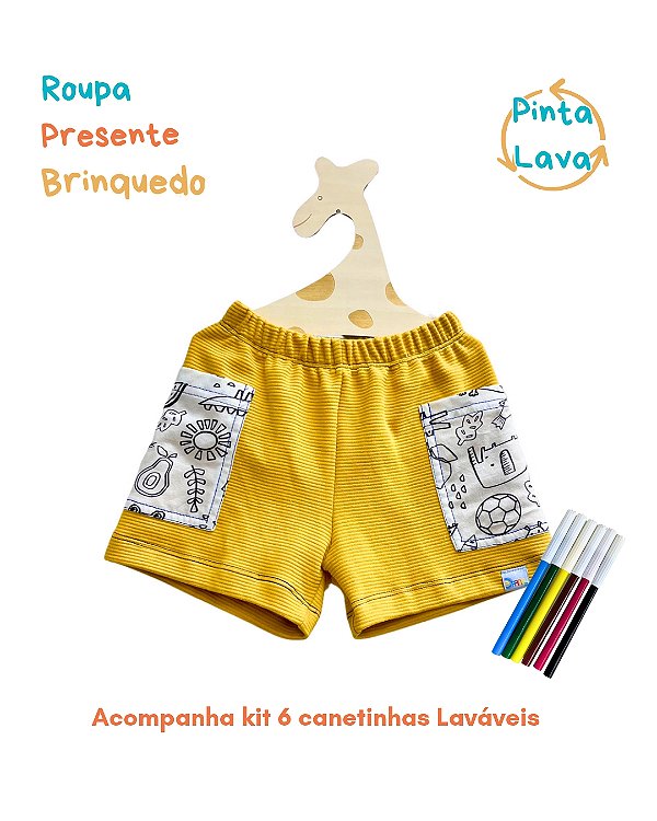 Shorts Dpano para Pintar Gibi Sol