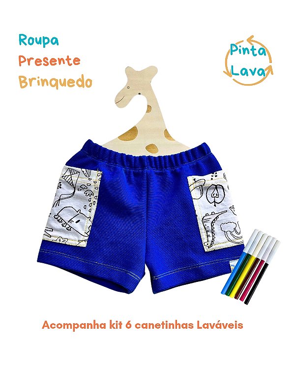 Shorts Dpano para Pintar Gibi Núvem