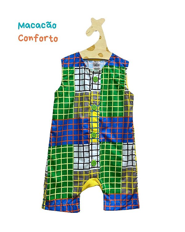 Macacão Conforto xadrez de cores