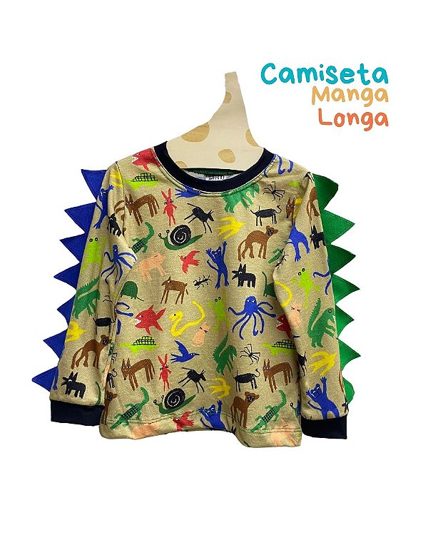 Camiseta manga Longa Dino interativa