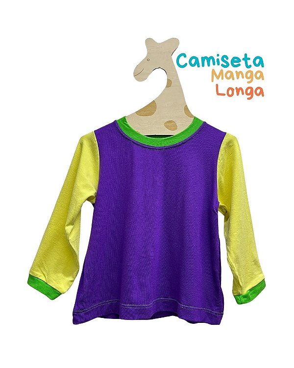 Camiseta Manga Longa Dino Cores Roxo