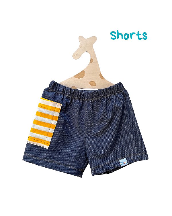 Shorts Cargo Malha Jeans