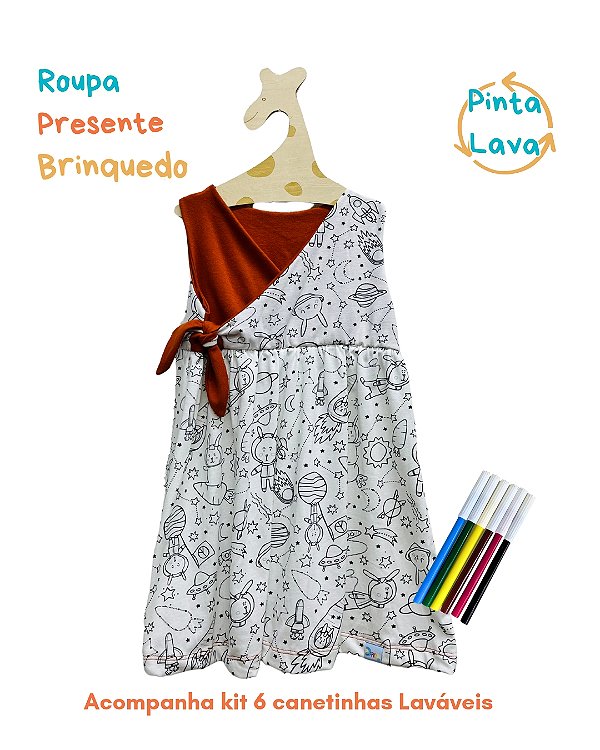 Vestido Dpano para Pintar Pascoa Terracota
