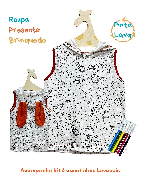 Regata com touca Dpano para Pintar Coelho