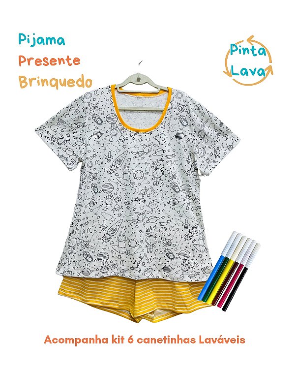 Pijama Adulto Feminino Dpano para Pintar