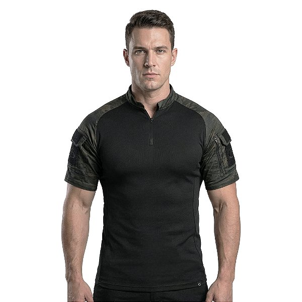 Combat Shirt Curta Black Cammo