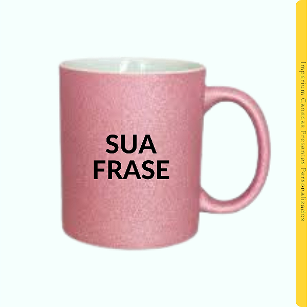 Caneca Glitter Rose 325ml