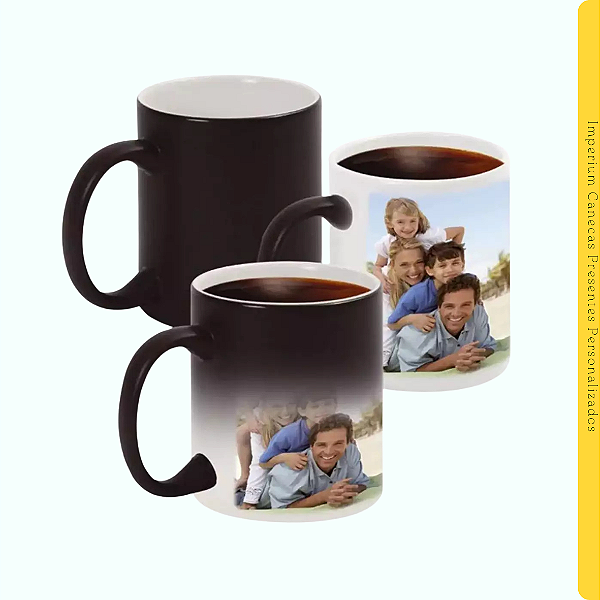 Caneca Branca Mágica Fosca Preta 325ml