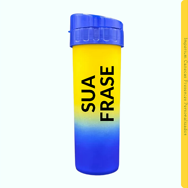 Garrafa Bicolor Azul-Amarelo 450ml