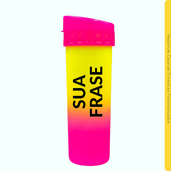 Garrafa Bicolor Rosa-Amarelo 450ml