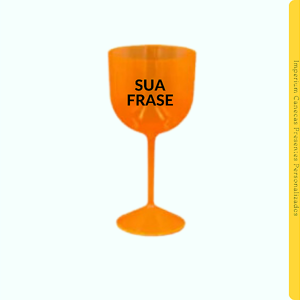 Taça Gin Acrílico Laranja Translúcido 580ml