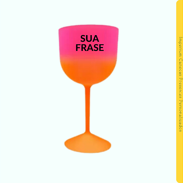Taça Gin Acrílico Bicolor Laranja-Rosa