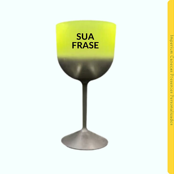 Taça Gin Acrílico Bicolor Preto-Amarelo 580ml