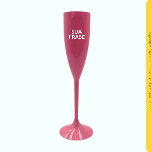 Taça de Champagne Acrílico Leitoso Rosa 180ml