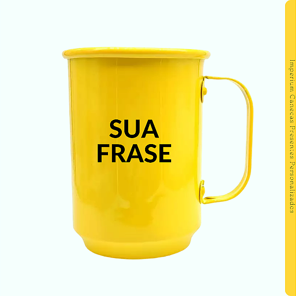 Caneco Chopp Alumínio Amarelo 500ml