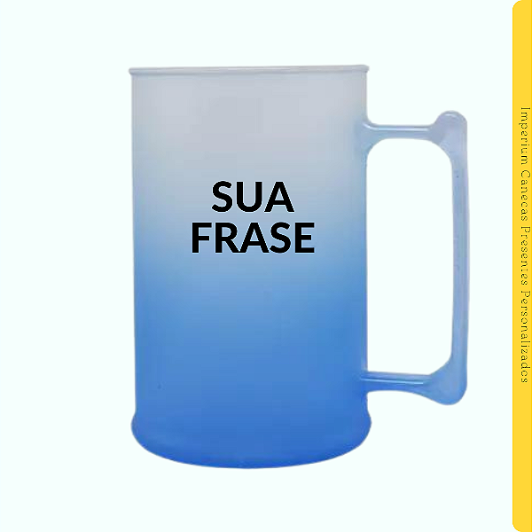 Caneco Chopp Acrílico Degradê Azul 500ml