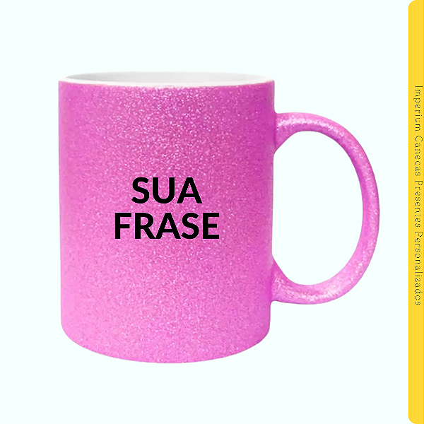 Caneca Glitter Rosa 325ml