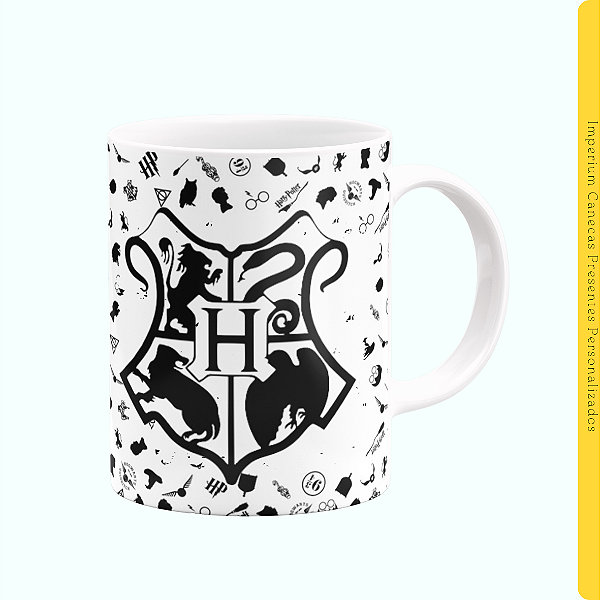 Caneca Branca Lisa 325ml - Harry Potter
