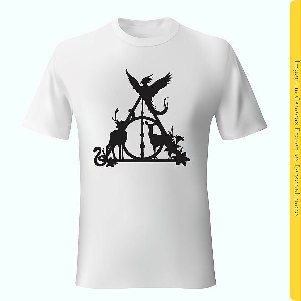 Camiseta Branca - Relíquias da Morte e Patronum