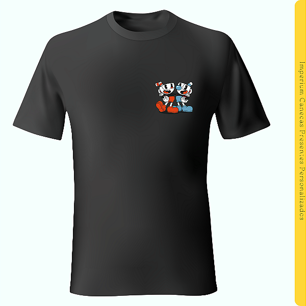 Camiseta Preta - Cup Head