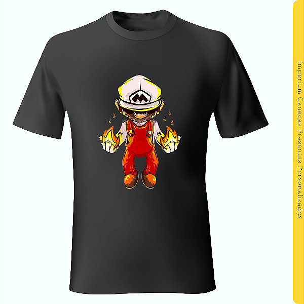 Camiseta Preta - Mario Fire