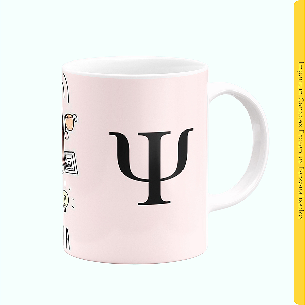 Caneca Branca Lisa 325ml - Psicologia