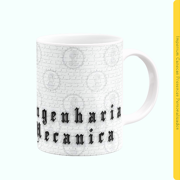 Caneca Branca Lisa 325ml - Eng. Mecânica