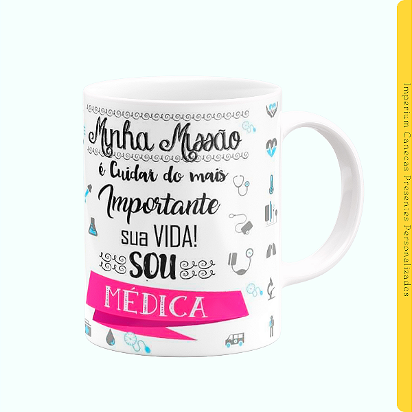 Caneca Branca Lisa 325ml - Médica