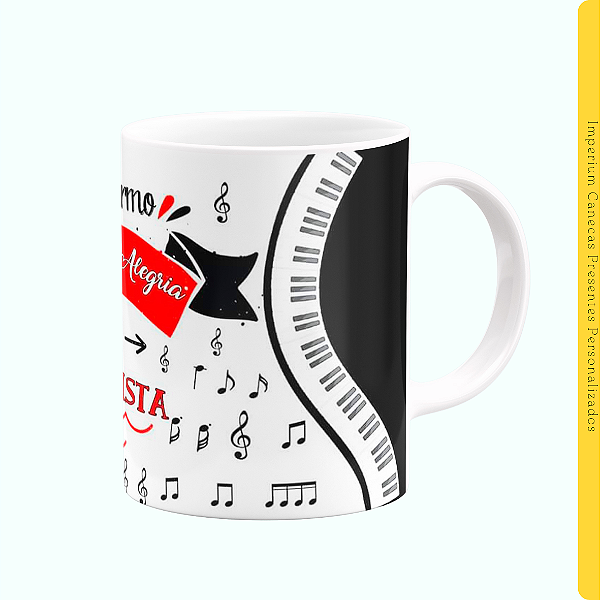 Caneca Branca Lisa 325ml - Musicista