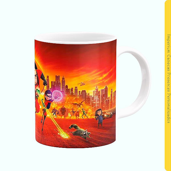 Caneca Branca Lisa 325ml - Os Incríveis