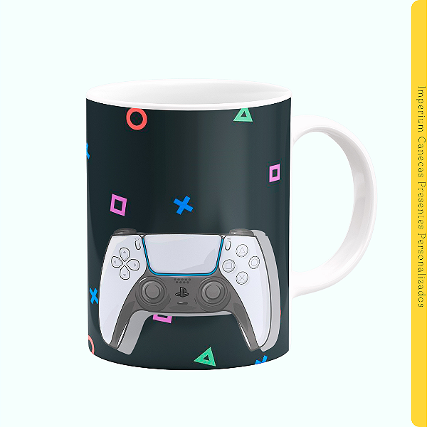 Caneca Branca Lisa 325ml - Controle de Video Game