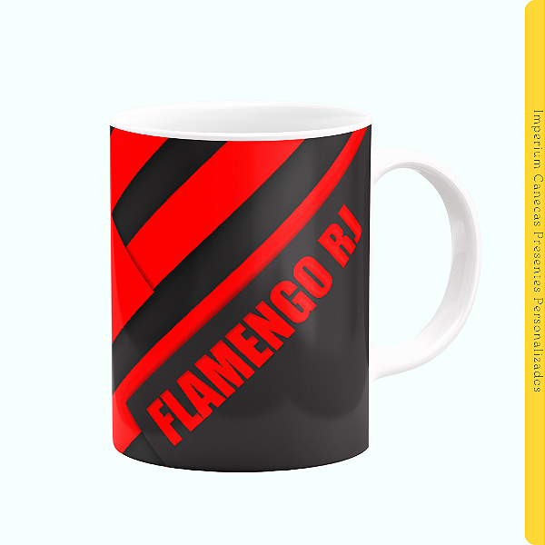 Caneca Branca Lisa 325ml - Flamengo