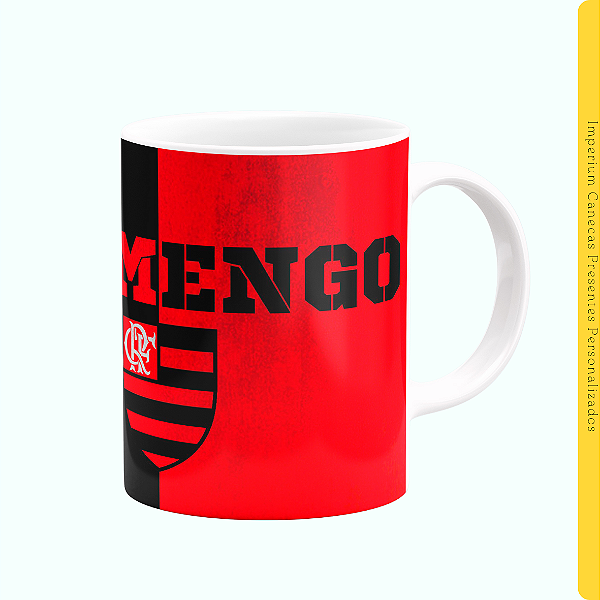 Caneca Branca Lisa 325ml - Flamengo