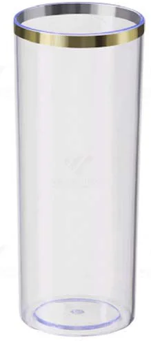 Copo Long Drink Transparente com Borda Dourada 330ml