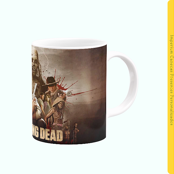 Caneca Branca Lisa 325ml - The Walking Dead