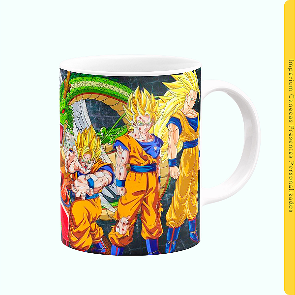 Caneca Branca Lisa 325ml - Dragon Ball Z