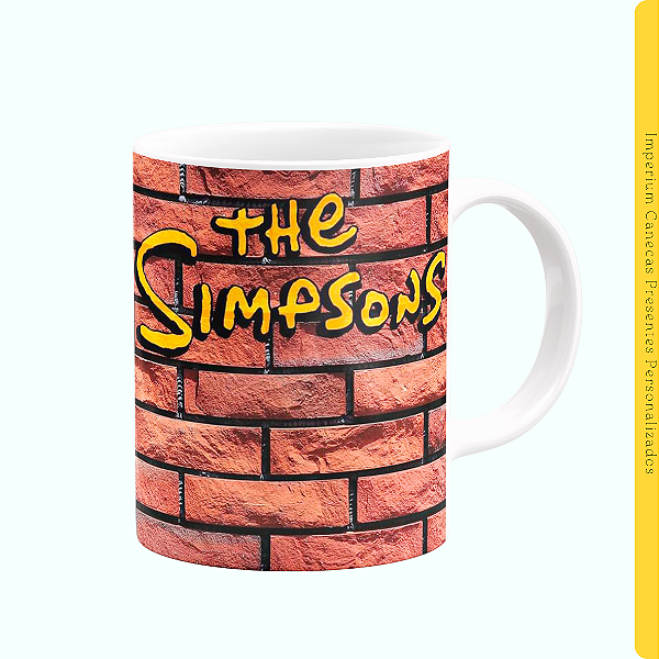 Caneca Branca Lisa 325ml - Os Simpsons