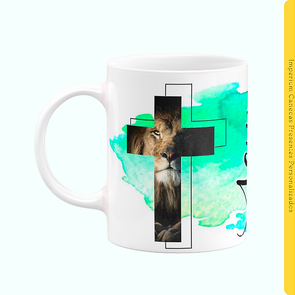 Caneca Branca Lisa 325ml - Deus Marcou o Tempo Certo