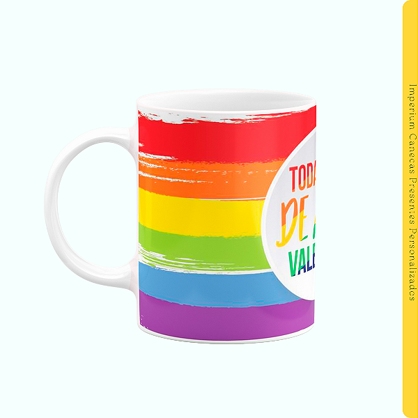 Caneca Branca Lisa 325ml - Toda Forma de Amor Vale a Pena