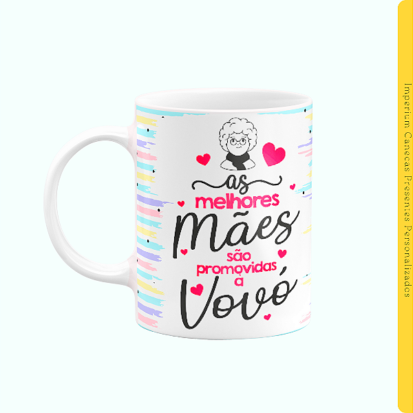 Caneca Branca Lisa 325ml - Parabéns, Você vai Ser Vovó