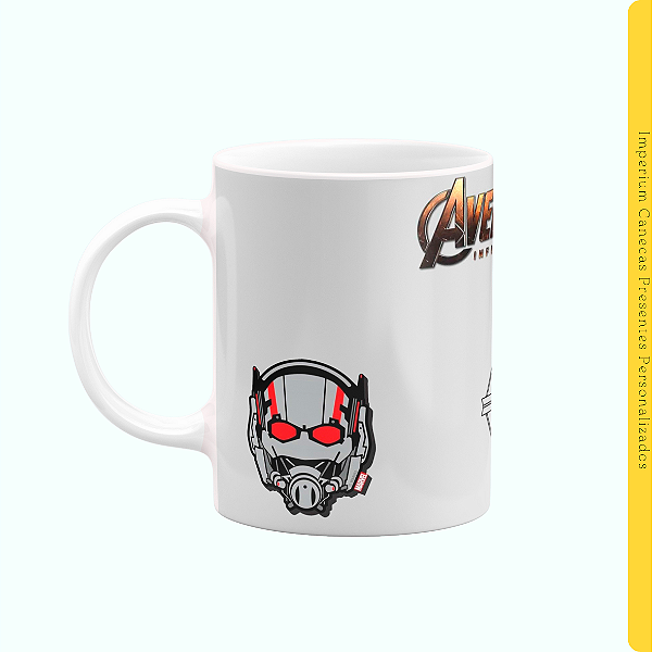 Caneca Branca Lisa 325ml - Avengers