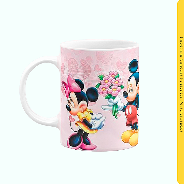 Caneca Branca Lisa 325ml - Minnie, Boba Apaixonada