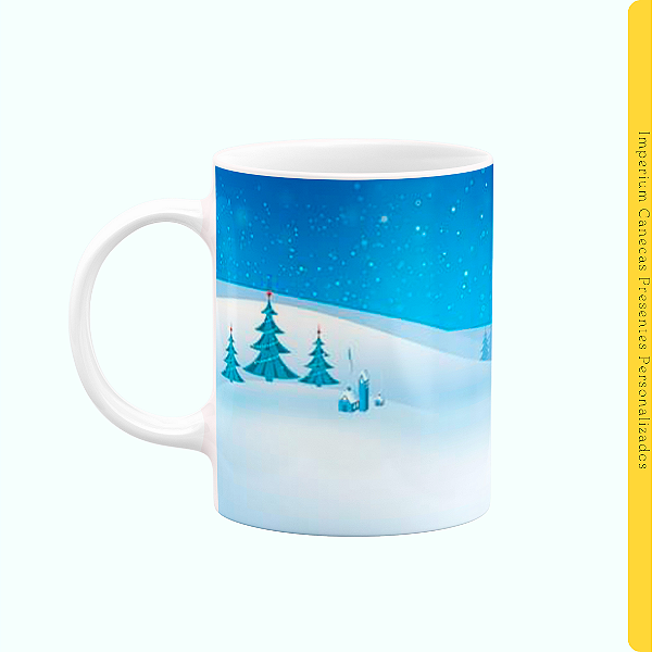 Caneca Branca Lisa 325ml - Natal