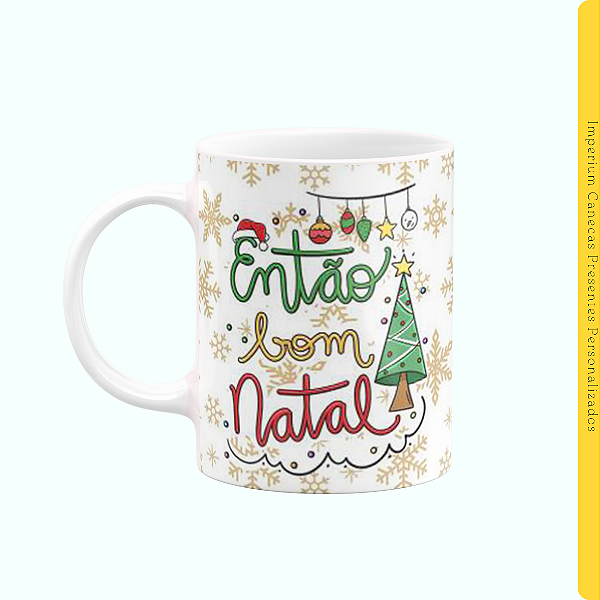 Caneca Branca Lisa 325ml - Natal