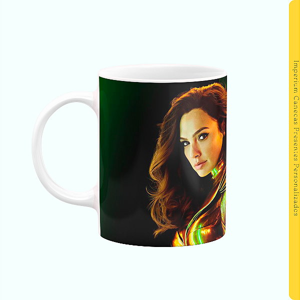 Caneca Branca Lisa 325ml - Mulher Maravilha