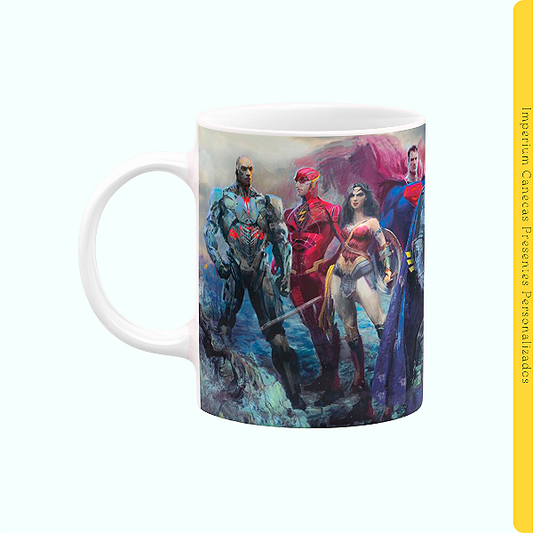Caneca Branca Lisa 325ml - Personagens DC